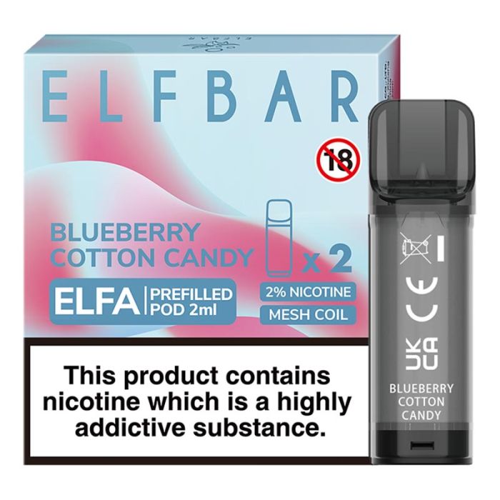 Blueberry Cotton Candy - ELFA prednaplnený POD 2ml 2ks/bal. Elf Bar