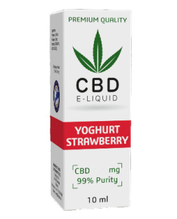 CBD Vape Liquid - Yoghurt Strawberry 600mg (6%) 10 ml 