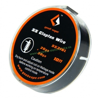 GeekVape SS Clapton TC Wire (26GA+30GA) 3m