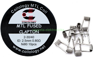 Coilology predmotané špirálky MTL Fused Clapton Ni80  0,8ohm