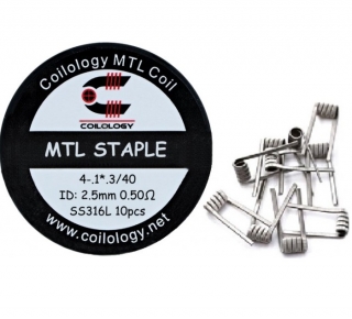 Coilology predmotané špirálky MTL Staple SS316L 0,5ohm